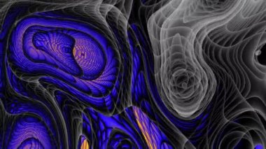 4k 'lık soyut döngü videosu. Döngü oynatmak için kusursuz soyut dalgalı psikedelik arkaplan. Dalgalı yüzey.