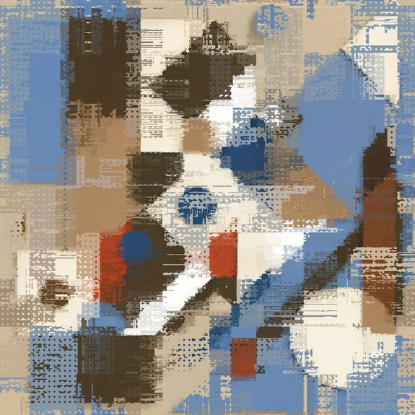 Abstract Seamless Pattern Imitation Grunge Glitch Texture Geometric Suprematism Image — 图库矢量图片