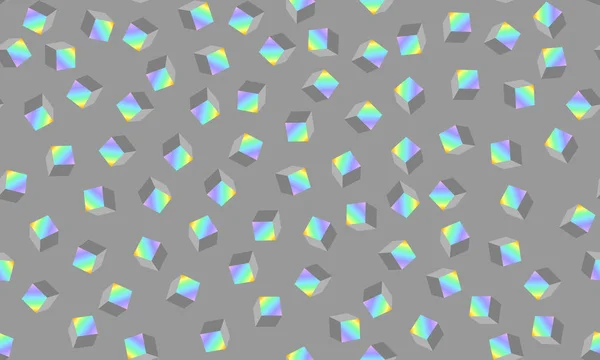 Абстрактный Бесшовный Геометрический Рисунок Кубов Горизонтальное Векторное Изображение — стоковый вектор