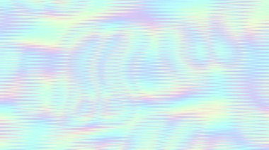 4k 'lık soyut döngü videosu. Döngü oynatmak için holografik kololar dalgalı psikedelik arkaplan. Dalgalı yüzey.