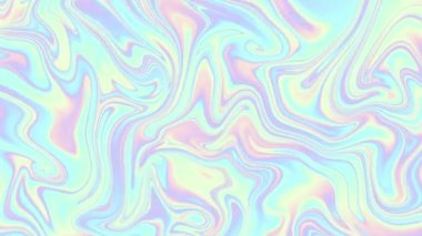 4k 'lık soyut döngü videosu. Döngü oynatmak için holografik kololar dalgalı psikedelik arkaplan. Dalgalı yüzey.