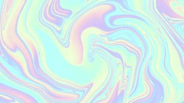 4k 'lık soyut döngü videosu. Döngü oynatmak için holografik kololar dalgalı psikedelik arkaplan. Dalgalı yüzey.