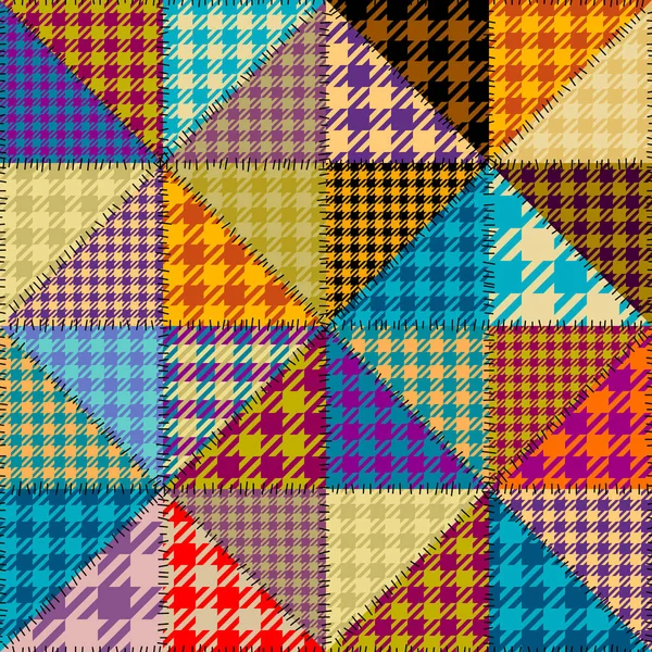 Sömlös Geometrisk Abstrakt Mönster Textillernas Lapptäcksmönster Vektorbild Gingham Rutig Mönster — Stock vektor