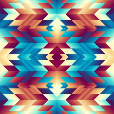 Soyut, dikişsiz fayanssız desen. Üçgen Aztek arka planı. Vektör resmi.
