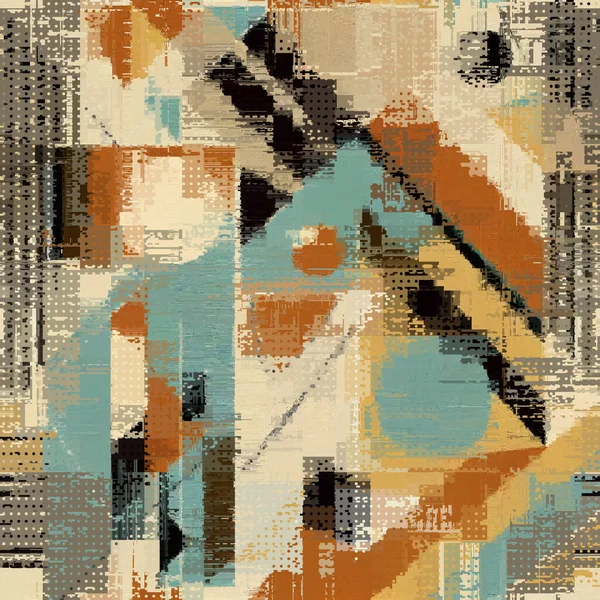 Abstraktes Nahtloses Muster Mit Imitation Der Grunge Glitch Textur Bild — Stockvektor