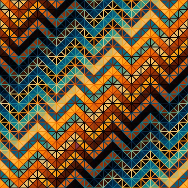 三角形のシームレスな幾何学的なパターン アステカスタイルの抽象的なシェブロン装飾 スポーツファッション繊維 ベクトル画像 — ストックベクタ