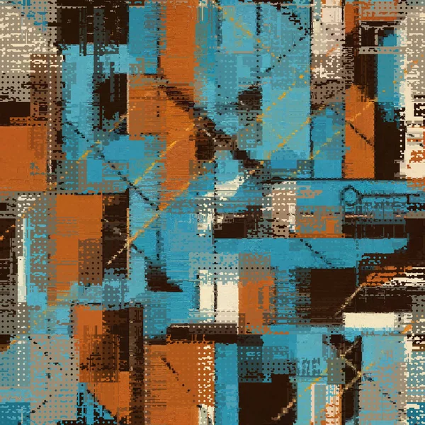 Motif Abstrait Sans Couture Avec Imitation Texture Grunge Glitch Image — Image vectorielle