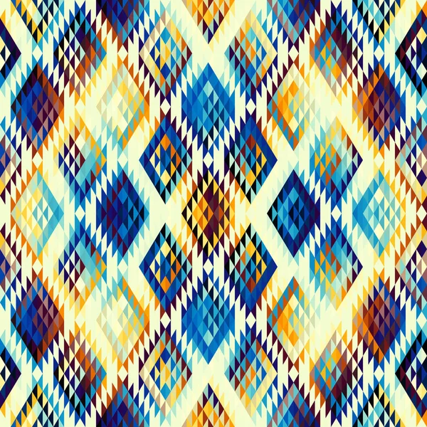 概要シームレスなテーブルパターン 幾何学的抽象的なグランジヴィンテージパターン イカットスタイル ベクトル画像 — ストックベクタ