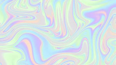4k 'lık soyut döngü videosu. Döngü oynatmak için kusursuz soyut dalgalı psikedelik arkaplan. Işık holografik yanardöner renkler.