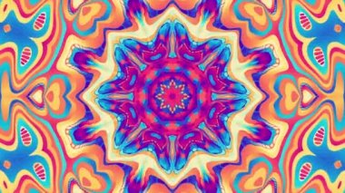 Soyut mandala dönüşümü. 4K döngü görüntüsü. Kutsal sembol.