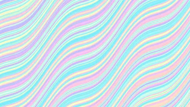 要約ループ4Kビデオ ループ再生のためのシームレスな抽象波状のサイケデリックな背景 光ホログラフィック虹彩色 — ストック動画