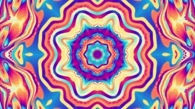 Soyut mandala dönüşümü. 4K döngü görüntüsü. Kutsal sembol.