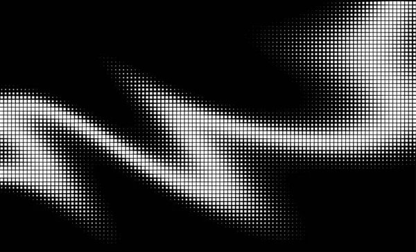 モノクロームの抽象的なグランジハーフトーンドットの背景 ポップアートのテンプレート テクスチャ 水平ベクトル図 大きな波 — ストックベクタ