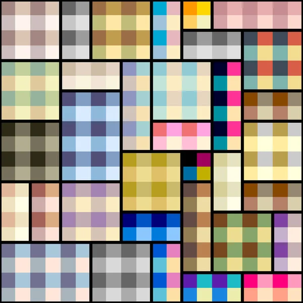 シームレスなベクトル画像 概要幾何学的正方形の背景色 パッチワークの奏法 — ストックベクタ