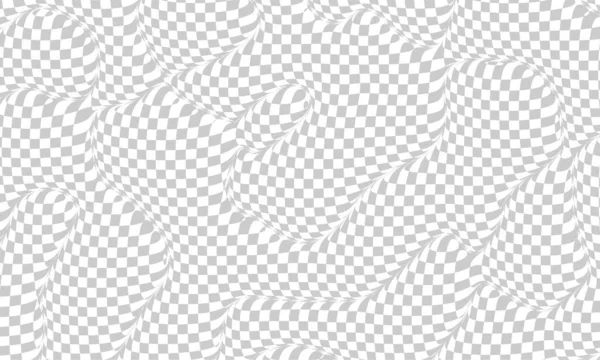 スタイリッシュな抽象波状透明なPhotoshopの背景 透明メッシュ チェッカーチェスボードの正方形のグリッド線グレーと白のベクトルイラスト透明グリッドスタイルの背景 — ストックベクタ