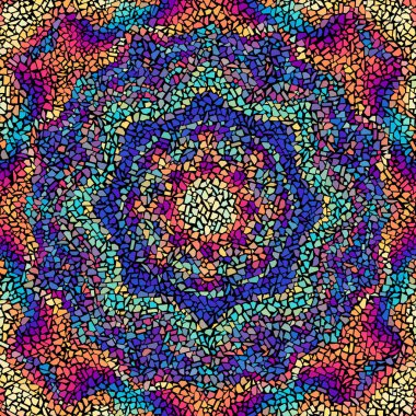 Seamless mosaic art pattern. Mandala art background.. Vector image.