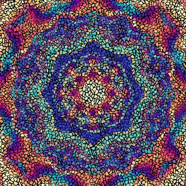 Seamless Mosaic Art Pattern Mandala Art Background Vector Image — 스톡 벡터