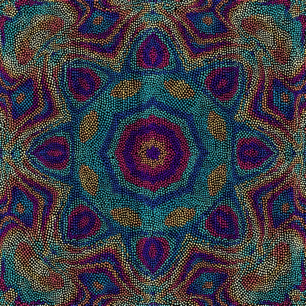 Seamless Mosaic Art Pattern Mandala Art Background Vector Image —  Vetores de Stock