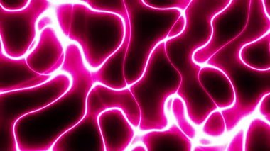 4k 'lık soyut döngü videosu. Döngü oynatmak için kusursuz soyut dalgalı psikedelik arkaplan. Siyah arkaplanda ışık neon dalgaları.