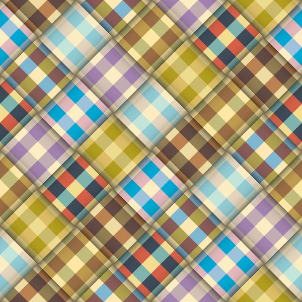 Abstraktes Nahtloses Muster Diagonal Kariertes Muster Patchwork Bänder Muster Vektorbild — Stockvektor