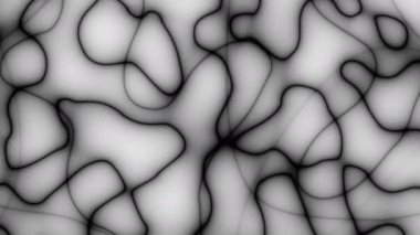 4k 'lık soyut döngü videosu. Döngü oynatmak için kusursuz soyut dalgalı psikedelik arkaplan. Siyah ve beyaz renkler.
