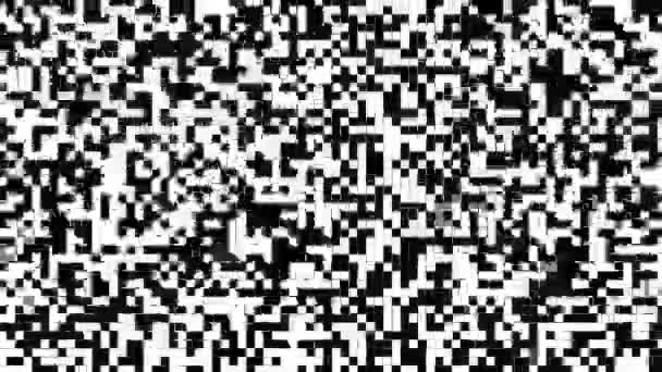 Transformando Pixels Geométricos Monocromáticos Abstratos Seamless Looping Footage Black Background — Vídeo de Stock