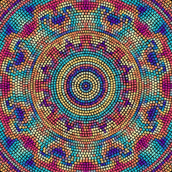 Seamless Mosaic Art Pattern Mandala Art Background Vector Image — Stockvektor