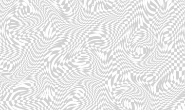 Soyut dalgalı, şeffaf fotoşop arka planı. Şeffaf ağ. Satranç tahtası kare ızgara çizgisi gri ve beyaz vektör çizimleri şeffaf ızgara biçimi arkaplanı