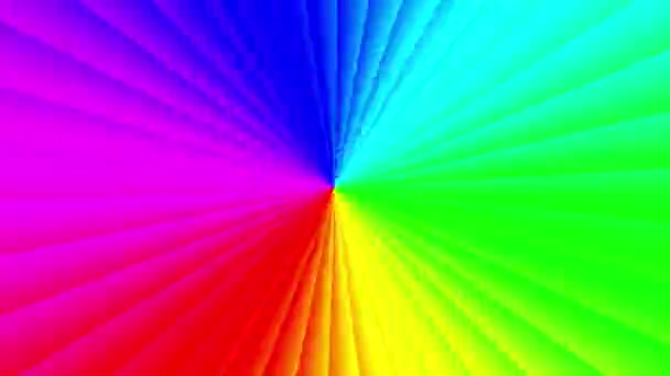 抽象的な光線を変換します 4Kシームレスループ映像 無限の変換円 光る光線 Rgbスペクトルの色 — ストック動画