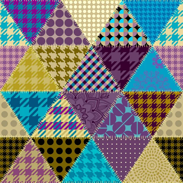 Bezproblemowy Geometryczny Abstrakcyjny Wzór Tekstylny Wzór Mozaiki Wizerunek Wektora Wzór — Wektor stockowy