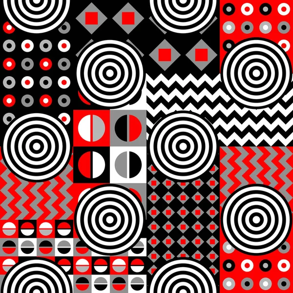 抽象的なシームレスな幾何学パターン 幾何学的サークル ベクトル画像 — ストックベクタ