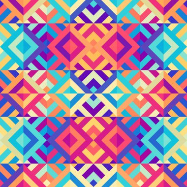 Soyut, dikişsiz fayanssız desen. Üçgen Aztek arka planı. Vektör resmi.