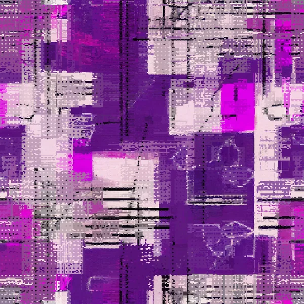 Abstract Seamless Pattern Imitation Grunge Glitch Texture Geometric Suprematism Image — Vetor de Stock