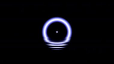 4k 'lık soyut döngü videosu. Döngü oynatmak için kusursuz soyut dalgalı psikedelik arkaplan. Siyah zemin üzerindeki neon halkalar ve bir su yüzeyine yansıyor