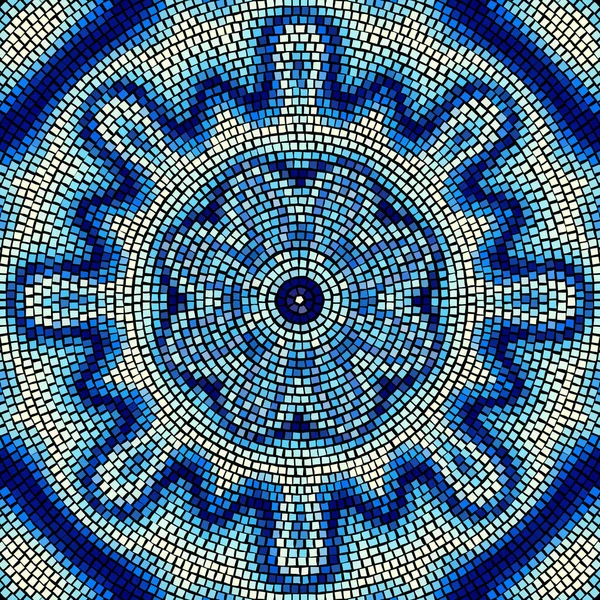 Бесшовный Образец Мозаики Художественный Фон Мандала — стоковый вектор