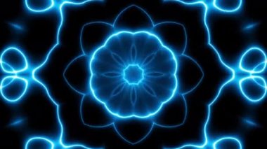 Soyut mandala dönüşümü. 4K döngü görüntüsü. Kutsal sembol. Soyut görüntüler.