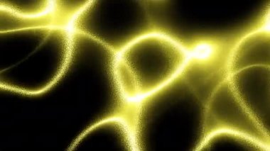 4k 'lık soyut döngü videosu. Döngü oynatmak için kusursuz soyut dalgalı psikedelik arkaplan. Siyah arkaplanda altın neon dalgaları.