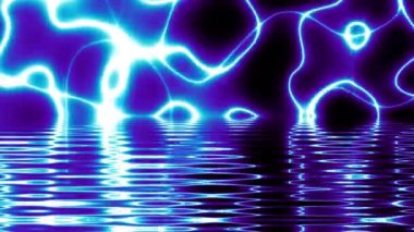 4k 'lık soyut döngü videosu. Döngü oynatmak için kusursuz soyut dalgalı psikedelik arkaplan. Siyah arkaplanda ışık neon dalgaları.