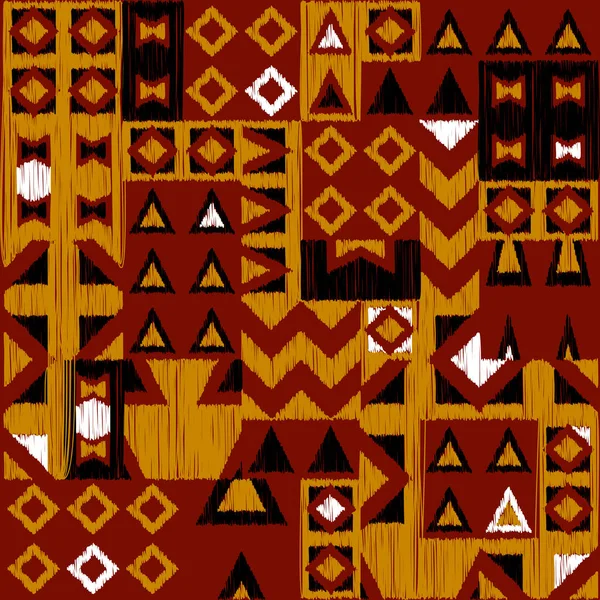 Tapa Style Hawaïen Tissu Tribal Motif Vectoriel Vintage Patchwork Abstrait — Image vectorielle