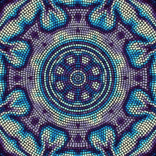 Pola Seni Mosaik Tak Berjahit Latar Belakang Seni Mandala Gambar - Stok Vektor