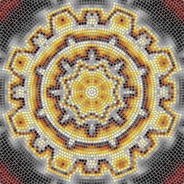 Seamless mosaic art pattern. Mandala art background.. Vector image.
