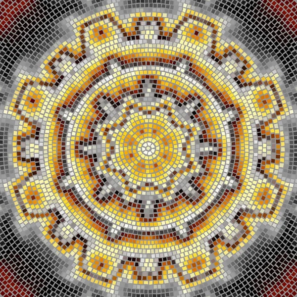 Seamless Mosaic Art Pattern Mandala Art Background Vector Image — Archivo Imágenes Vectoriales