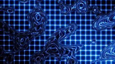 Soyut Mavi Pleksus Bağlı Çizgiler ve Noktalar Arkaplan Döngüsü. Soyut döngü 4k videosu.