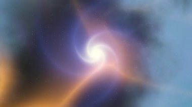 Soyut bulutsu gökadası hareketli arka plan. 4k Döngü Görüntüsü.