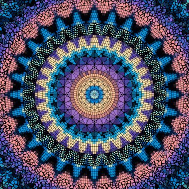 Kusursuz mozaik sanat modeli. Soyut Mandala arkaplanı... vektör resmi.