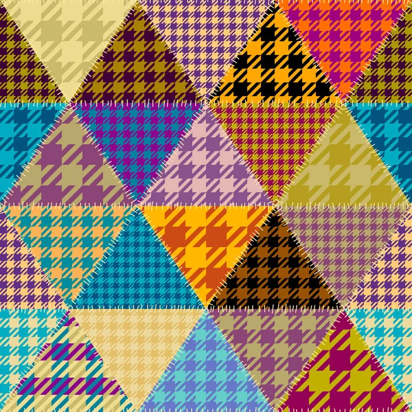 Patrón Abstracto Geométrico Sin Costuras Patrón Retazos Textiles Imagen Vectorial — Archivo Imágenes Vectoriales