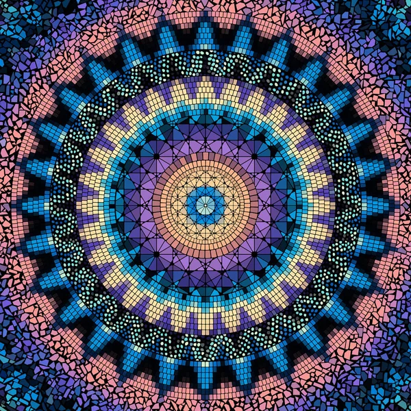Бесшовный Образец Мозаики Аннотация Mandala Background Векторное Изображение — стоковый вектор
