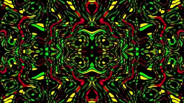 Moving Geometric Shapes Symmetric Tribal Abstract Pattern Seamless Looping Footage — Wideo stockowe