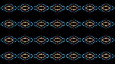 Moving geometric shapes. Symmetric tribal abstract pattern. Seamless 4k looping footage.