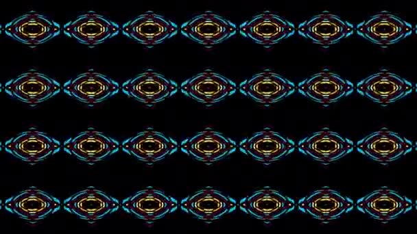 Moving Geometric Shapes Symmetric Tribal Abstract Pattern Seamless Looping Footage — Vídeo de Stock